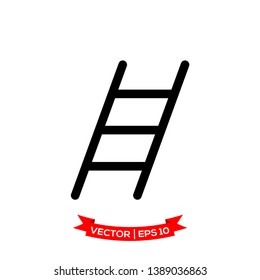 flat design best ladder icon, step ladder icon 