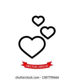 flat design best vector of heart icon, love symbol