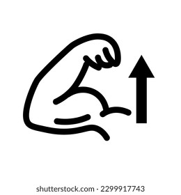 Flat design biceps icon. Muscle. Vector.