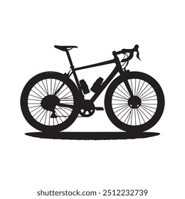 Flat design bicycle silhouette with white background