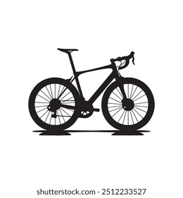 Flat design bicycle silhouette with white background