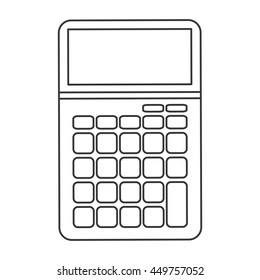 flat design big calculator icon vector illustration line design