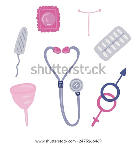 Flat design big set of world sexual health day 
