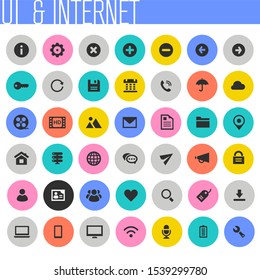 Flat design big UI and Internet icons set