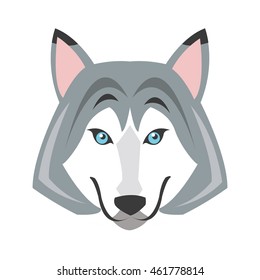 Flat Design Big Wolf Icon Vector Stock Vector (Royalty Free) 461778814 ...