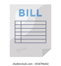
A flat design of bill icon, commerce concept vector 