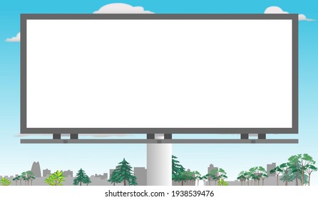 Cartel en el centro de la ciudad para copiar espacio (Horizontal)