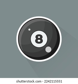 Flat Design of Billiard Ball, can be use as sticker, logo, and poster