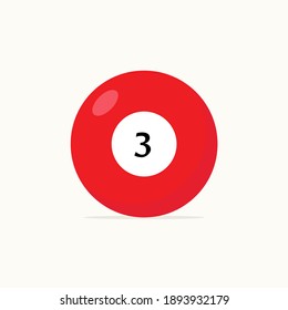 Flat design billiard ball, vector graphic