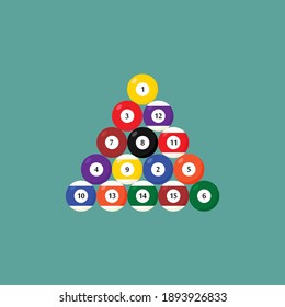 Flat design billiard vector graphics
