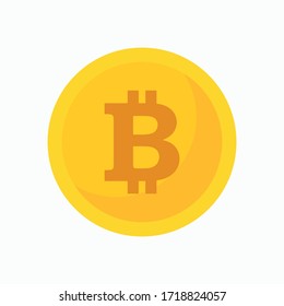 Flat design bit coin symbol. Vector