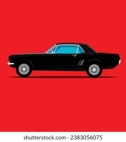 Vector de coche negro de diseño plano
