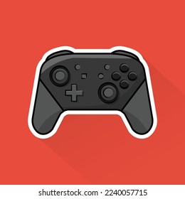 Flat Design of Black Controller, can be use as sticker, logo, and poster