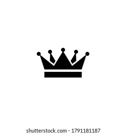 flat design black crown icon vector illustration
