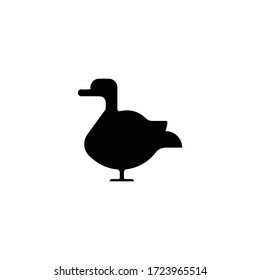 Flat design black duck vector illustration, isolated on white background