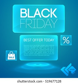Flat design black friday banners set with text field isolated vector illustration
