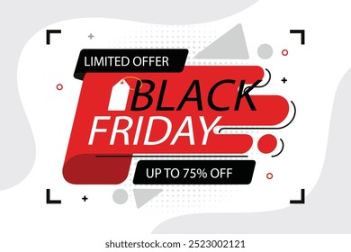 flat design black Friday limited offer banner