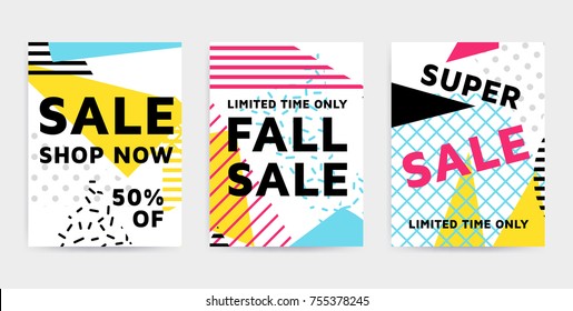 Flat design Black Friday sale website banner template set. Bright colorful vector for social media, posters, email, print, ads, promotional material. Yellow Pink Blue black and white