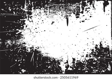 Flat Design Black and White Distressed Texture Background   