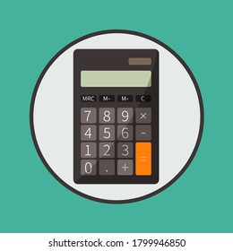 flat design blank calculator vector illustration for business & finance. Math Buttons icon or symbol to calculate calculations for school or bank sign. clean simple financial graphic world background