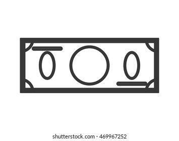 flat design blank dollar bill icon vector illustration