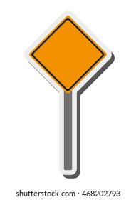 flat design blank yellow street sign icon vector illustration