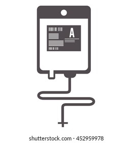 flat design blood bag icon vector illustration