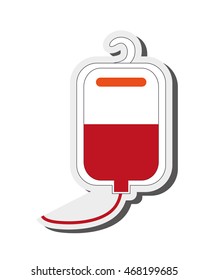 flat design blood bag icon vector illustration