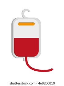 flat design blood bag icon vector illustration