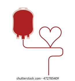 flat design blood bag icon vector illustration