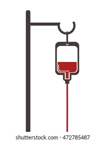 flat design blood bag icon vector illustration