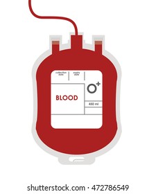 flat design blood bag icon vector illustration