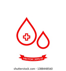 flat design blood icon, drop icon 