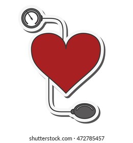 flat design blood pressure cuff icon vector illustration