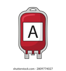 Flat Design Blood Type A Positive Medical Icon Vector Illustration
