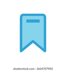 A flat design blue bookmark icon against black. Features a modern, simple style for web and application use.