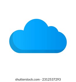 Flat design blue cloud icon. Cloud storage. Vector.