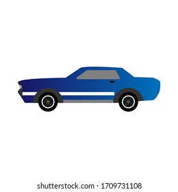 Coche de diseño plano de color azul.