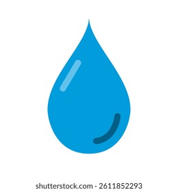 Flat design blue water drop icon. Vector.