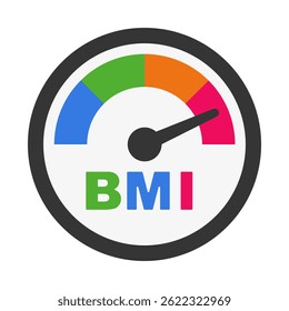 Flat design BMI gauge icon. Vector.