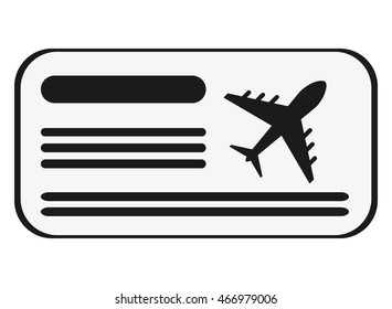 flat design boarding pass icon vector illustration