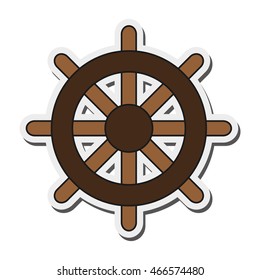 flat design boat rudder icon vector illustration