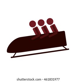 flat design bobsled sport icon vector illustration