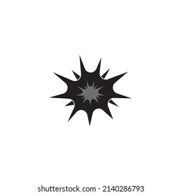 logotipo vectorial de la explosión de la bomba de diseño plana