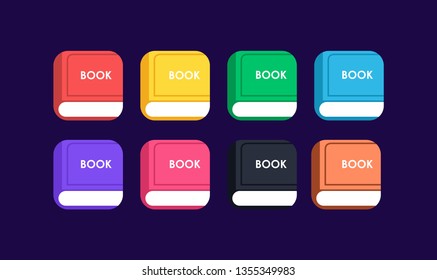 Flat design of book icon set, simpel clear awesome design