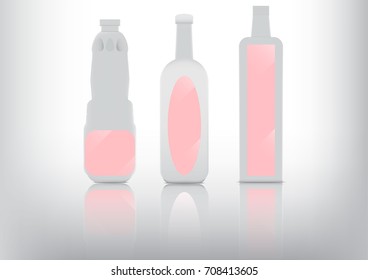 flat design of bottle package on white, vector illustration
