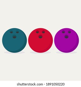 Flat Design Bowling Ball Vector Graphics