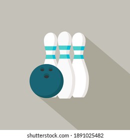 Flat design bowling vector graphics