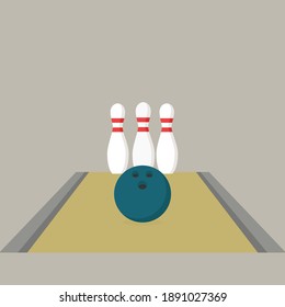 Flat design bowling vector graphics