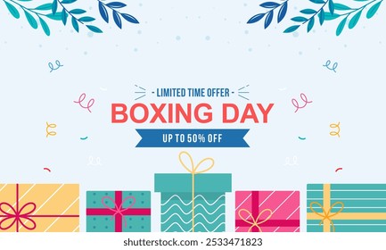Flat Design Boxing Day Big Sale Banner Hintergrund